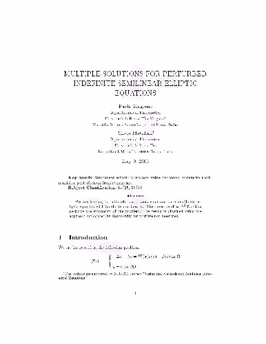 خرید و دانلود نسخه کامل کتاب Multiple solutions for perturbed indefinite semilinear elliptic equations