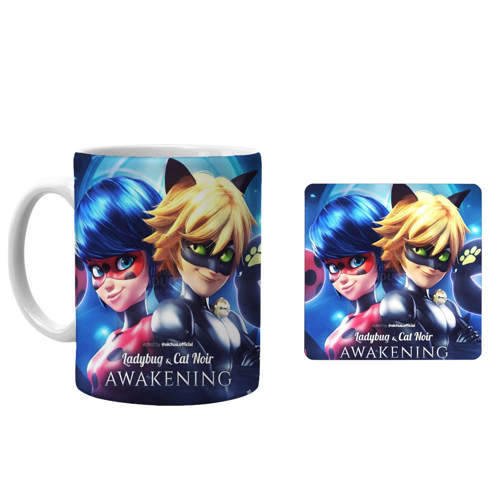 ماگ طرح دختر کفشدوزکی کد xk105 به همراه زیرلیوانی