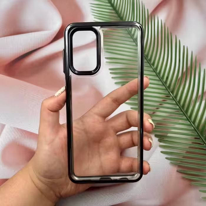 قاب گوشی Galaxy A13 4G سامسونگ شفاف طلقی شیشه ای مشکی کد 92239