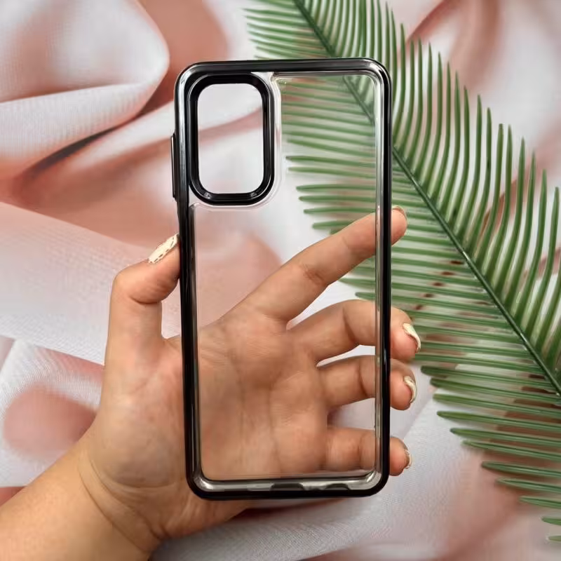 قاب گوشی Galaxy A13 4G سامسونگ شفاف طلقی شیشه ای مشکی کد 92239