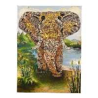 تابلو کاشی طرح فیل کد G1