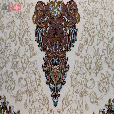 فرش ماشینی زمرد مشهد مدل کیمیا زمینه کرم