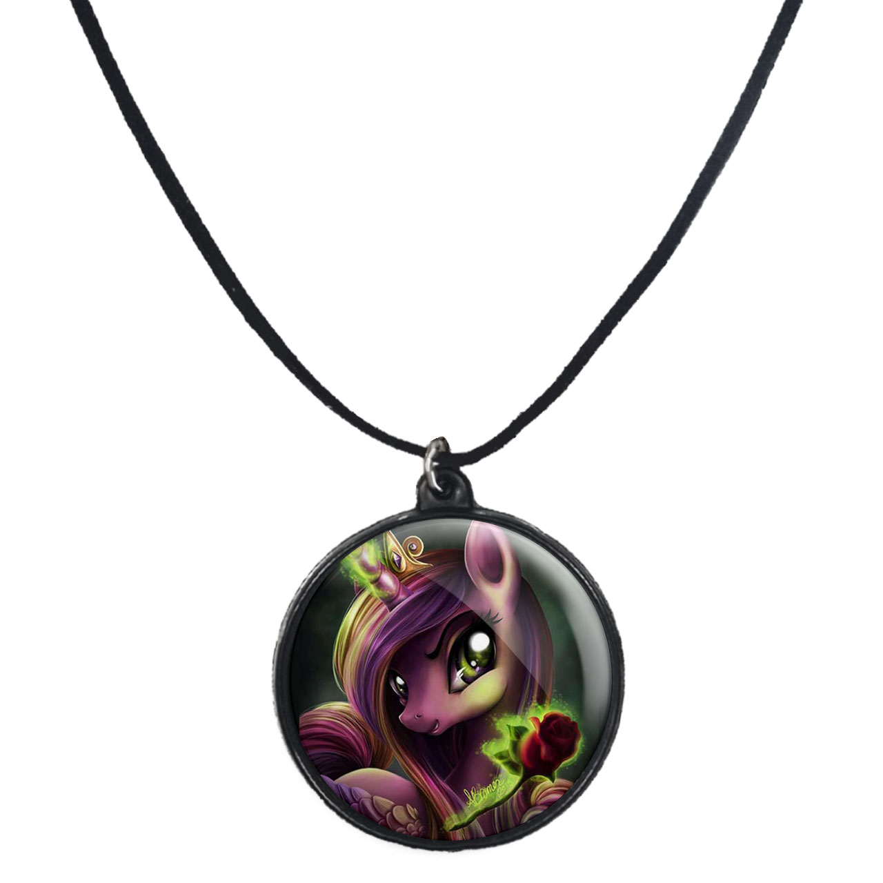 گردنبند پرمانه طرح یونیکورن کد pmb.2941مدل دو طرفه