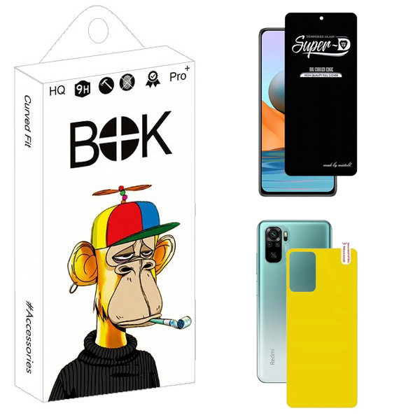 محافظ صفحه نمایش بوک مدل Transparent SuperD مناسب برای گوشی موبایل شیائومی Redmi Note 10 4G به همراه محافظ پشت گوشی | کالا برتری