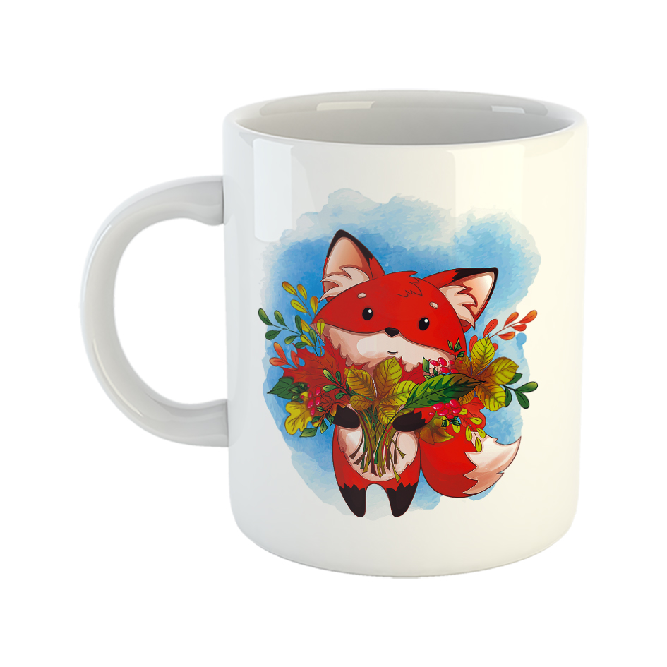 ماگ طرح روباه و برگهای پاییز 