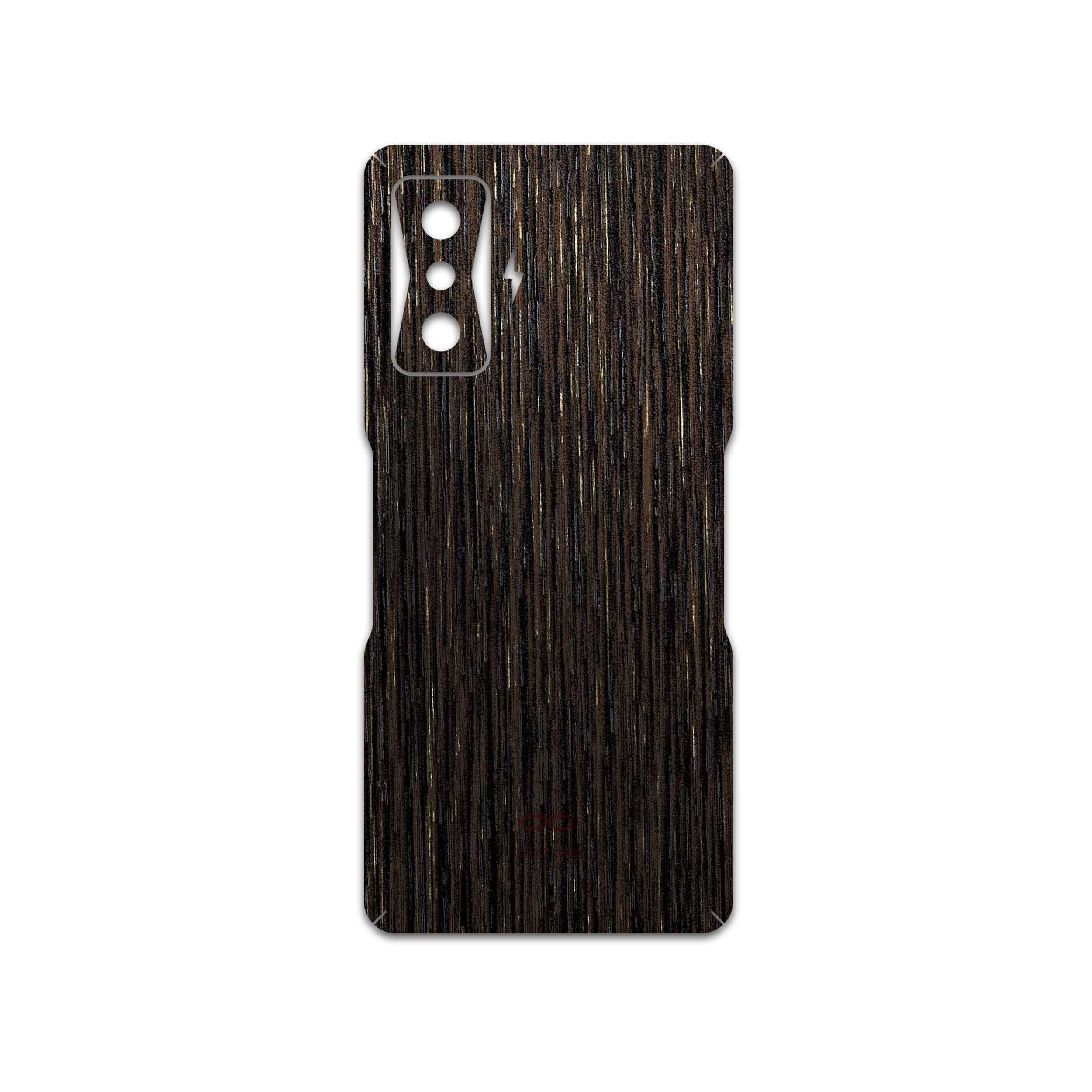 برچسب پوششی ماهوت مدل Dark-Gold-Stripes-Wood مناسب برای گوشی موبایل شیائومی Poco F4 GT 5G