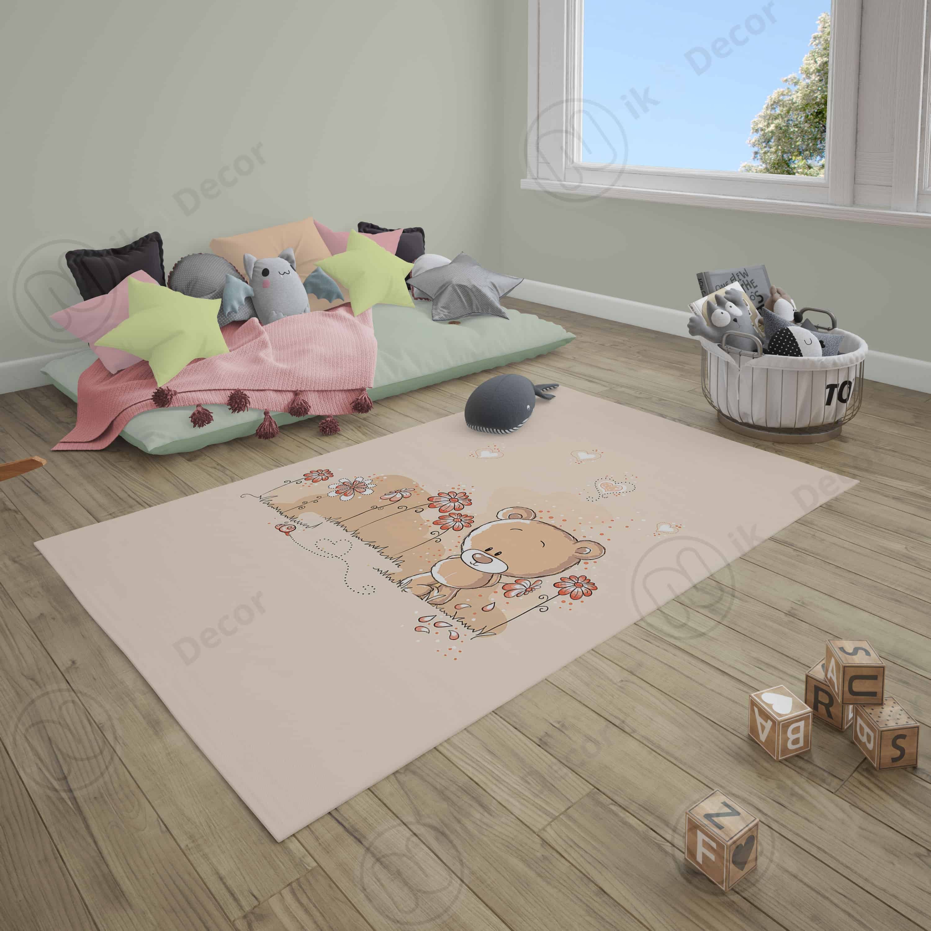 فرشینه مخمل طرح کودک دخترانه اتاق خواب با طرح سفارشی