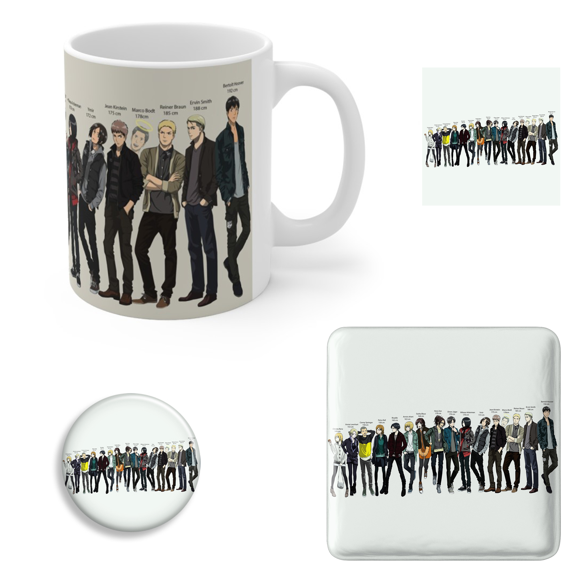 ست هدیه ماگ طرح انیمه Attack On Titan اتک آن تایتان کد 01