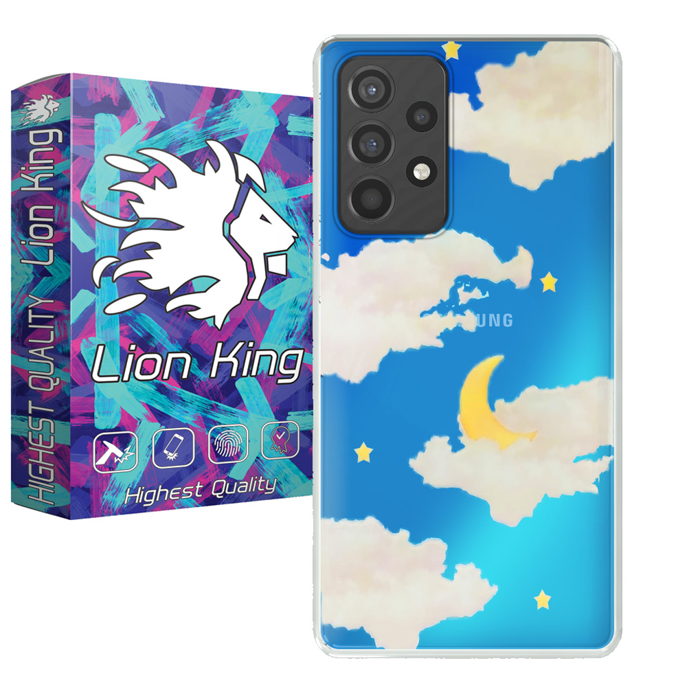   کاور لاین کینگ مدل هولوگرامی ابر وماه مناسب برای گوشی موبایل سامسونگ Galaxy A13 4G