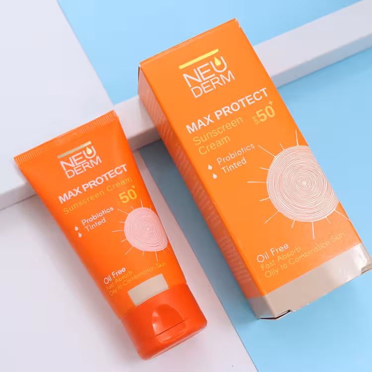 کرم ضدآفتاب رنگی فاقد چربی نئودرم مکس پروتکت SPF50 کد 90946