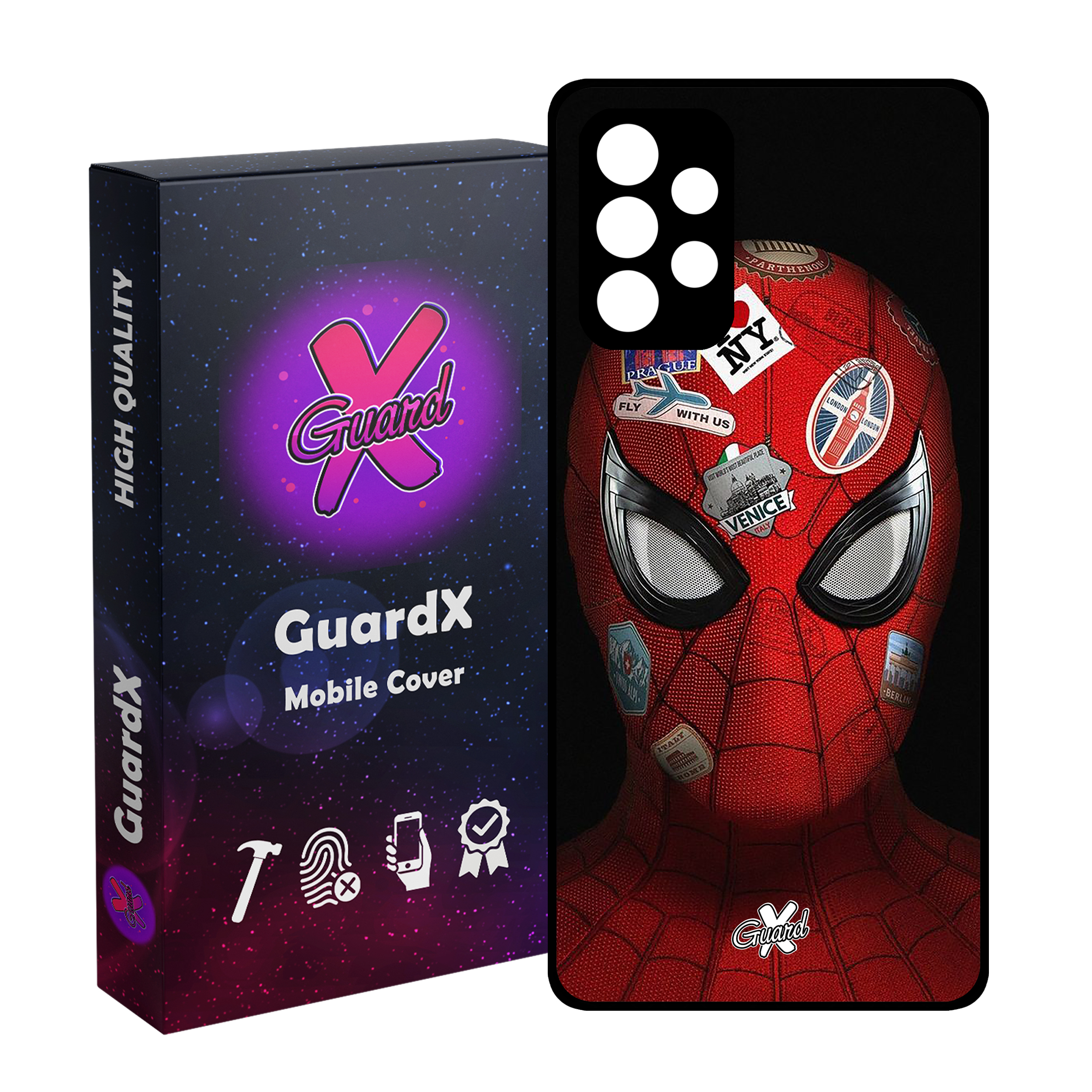 کاور گارد ایکس طرح Spider Man مدل Glass10033 مناسب برای گوشی موبایل سامسونگ Galaxy A32 4G