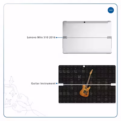 برچسب پوششی ماهوت مدل Guitar-Instrument مناسب برای تبلت لنوو Miix 510 2016