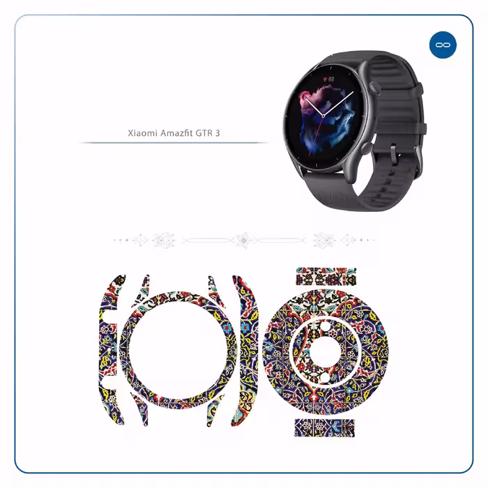 برچسب ماهوت طرح Iran-Tile6 مناسب برای ساعت هوشمند آمازفیت GTR 3