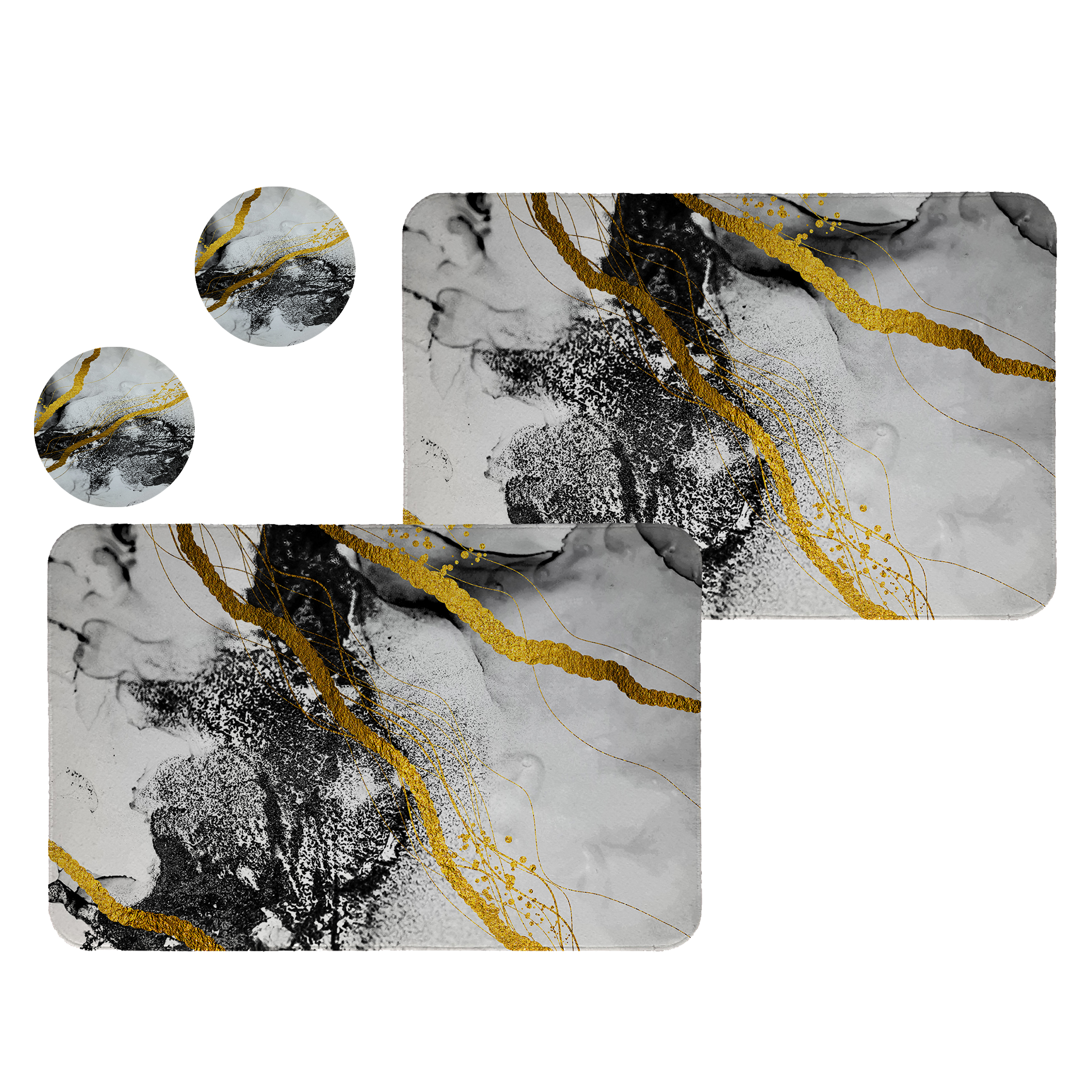 زیربشقابی طرح سنگ کد 8626 مجموعه 2عددی همراه زیرلیوانی