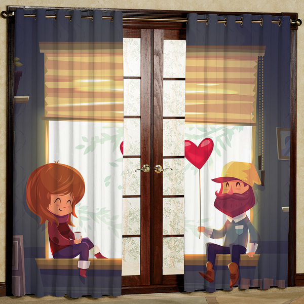 پرده مخمل پانچی کد 6528 سایز 280x140 سانتی متر