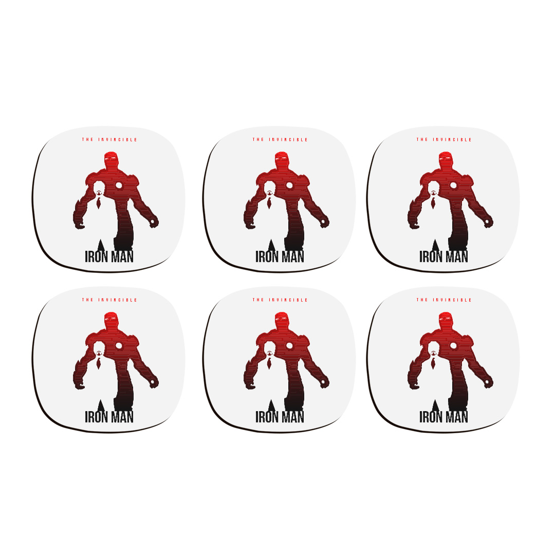 زیر لیوانی ترمه طراحان ایده مدل Iron man کد cfp1364 بسته شش عددی
