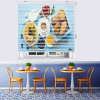  پرده زبرا زیو طرح صبحانه کد B2 سایز 300x200 سانتی متر