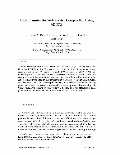 خرید و دانلود نسخه کامل کتاب HTN Planning for Web Service Composition Using SHOP2