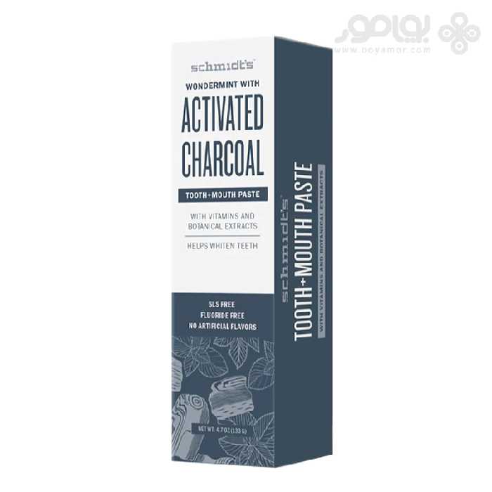 خمیر دندان فاقد فلوراید اشمیتز مدل ACTIVATED CHARCOAL وزن 133 گرم
