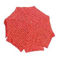 سایه بان قطر دو متر با پارچه نانو طرح تار و پود (چهارخانه) آب گریز رنگ قرمز،مسافرتی