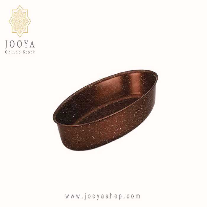 قالب کیک زرساب بیضی کوچک با پوشش گرانیت