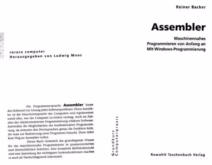 خرید و دانلود نسخه کامل کتاب Assembler von Anfang an mit Windows Programmirung