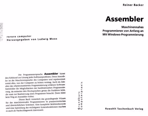 خرید و دانلود نسخه کامل کتاب Assembler von Anfang an mit Windows Programmirung