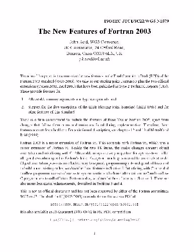 خرید و دانلود نسخه کامل کتاب The New Features of Fortran 2003