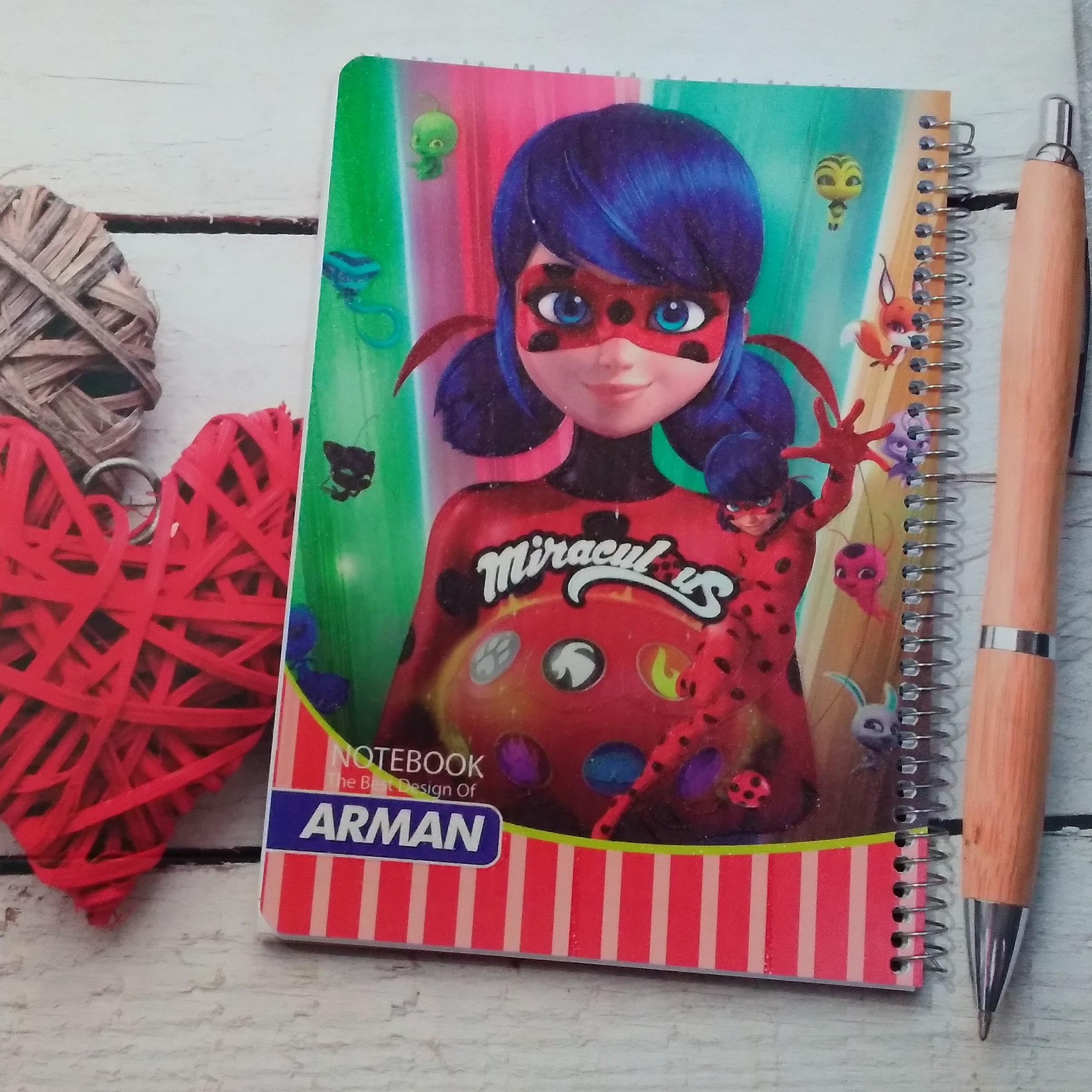 دفتر مشق 100 برگ سیمی ارمان طرح دختر کفشدوزکی جلد طلقی