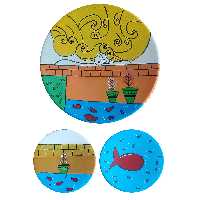  بشقاب دیوارکوب سفالی کد D81-A مجموعه 3 عددی