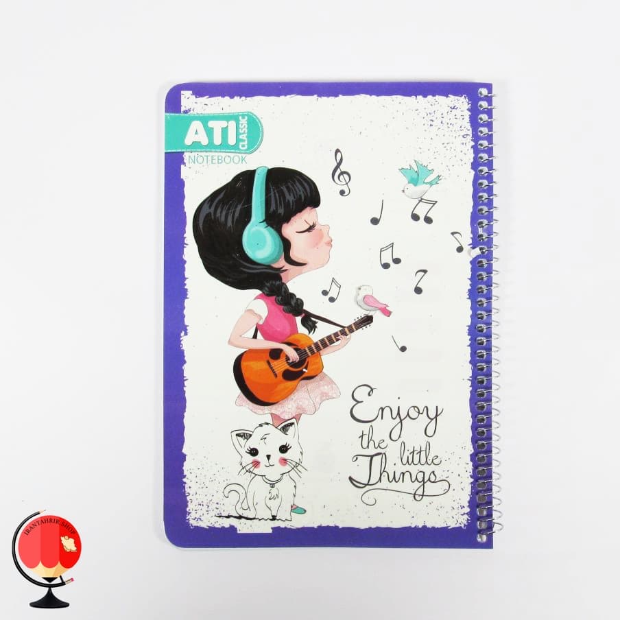 دفتر مشق 100 برگ سیمی طرح موزیک آتی