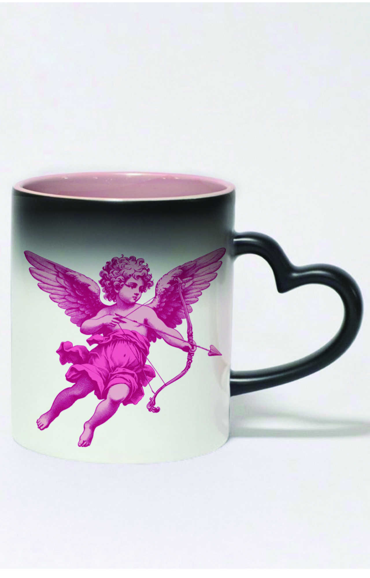 ماگ حرارتی دسته قلبی رنگی طرح فرشته کد 3158