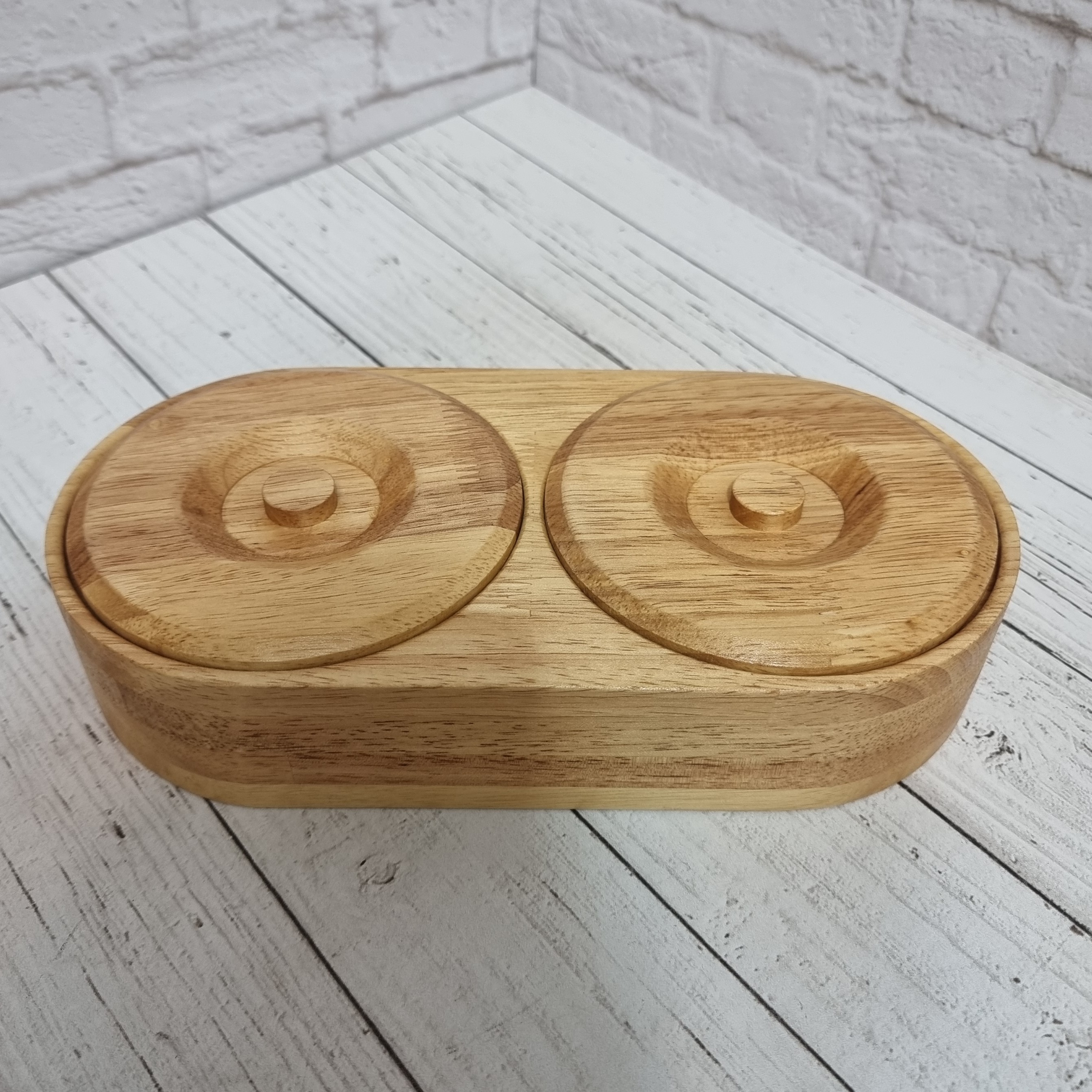 اردوخوری شکلات خوری تنقلات خوری چوبی مدل دو خونه دایره