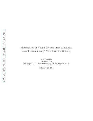 خرید و دانلود نسخه کامل کتاب Mathematics of Human Motion. From Animation towards Simulation (A View form the Outside)
