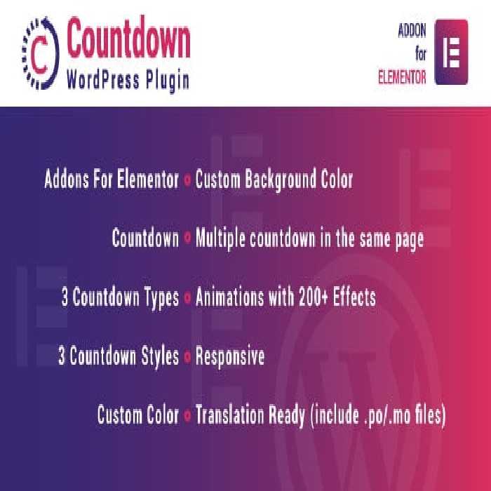 دانلود افزونه Countdown برای المنتور