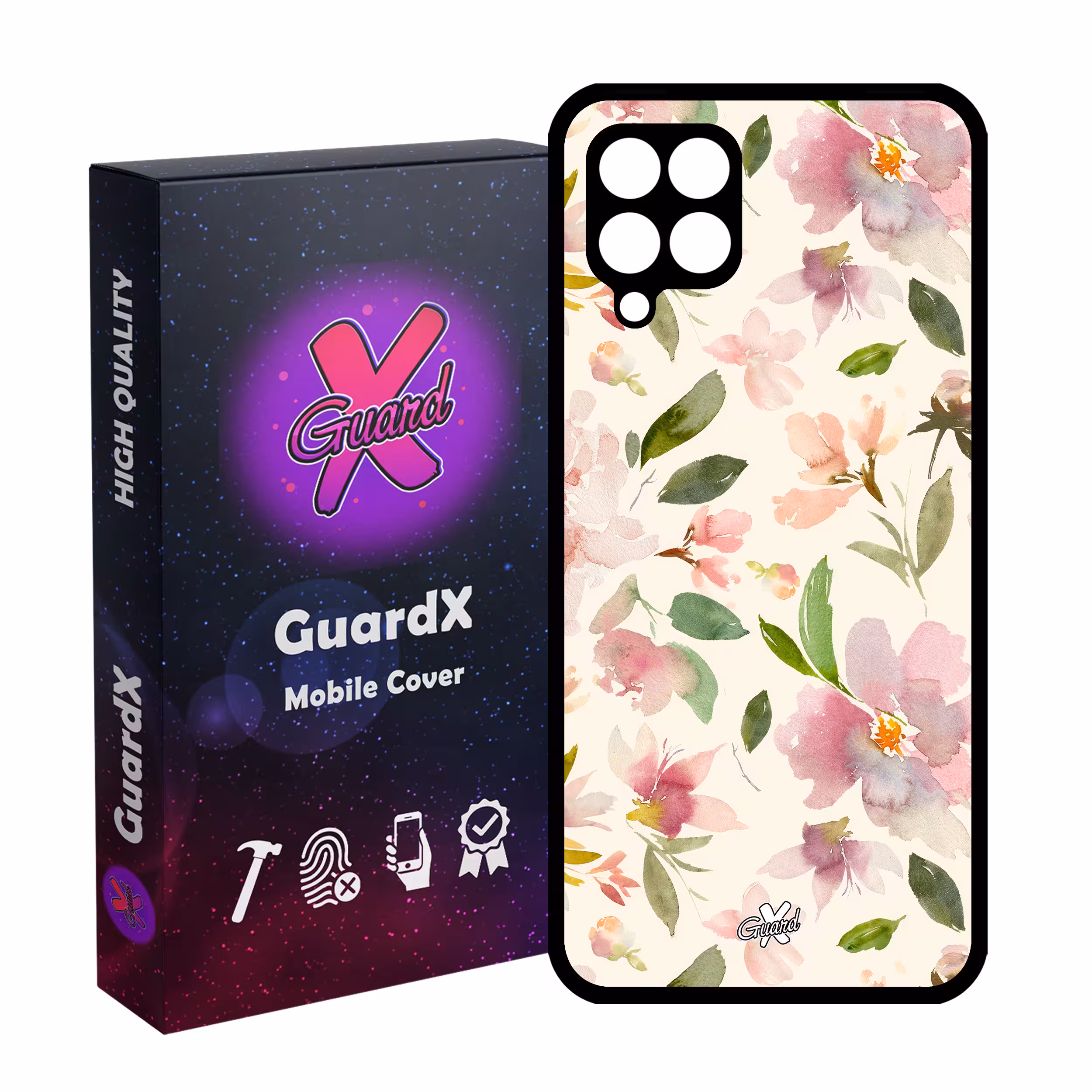کاور گارد ایکس طرح گل مدل Glass10579 مناسب برای گوشی موبایل سامسونگ Galaxy A22 4G