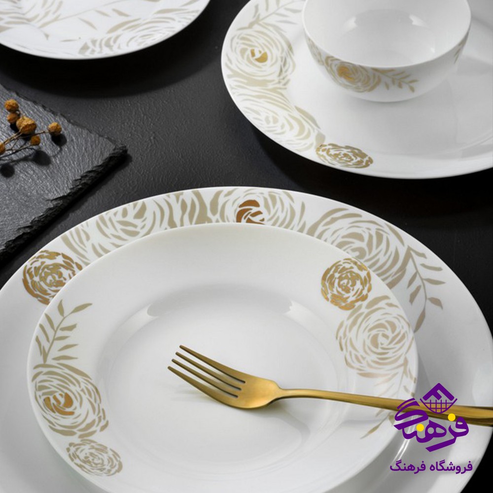 سرويس 26پارچه بن رزا طلايي گلدن اپال