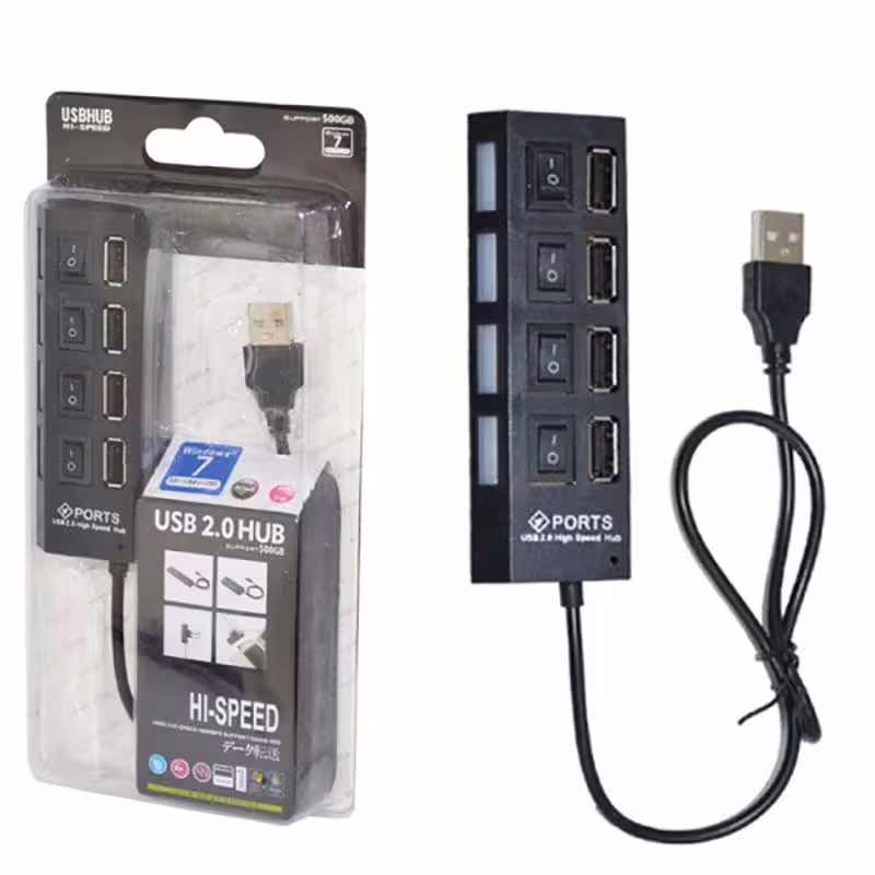 هاب 4 پورت آداپتور خور کليد دار USB 2.0