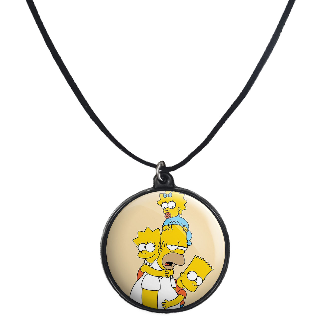 گردنبند پرمانه طرح سیمپسون ها کد pmb.21199 مدل دو طرفه