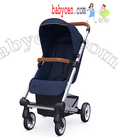 کالسکه کریر ماتسی نکسو کابین سایز اورجینال هلند با اداپتور نصب و قابلیت نصب کریر بر روی کالسکه رنگ سورمه ای با چرم دوزی نچرال  mutsy nexo