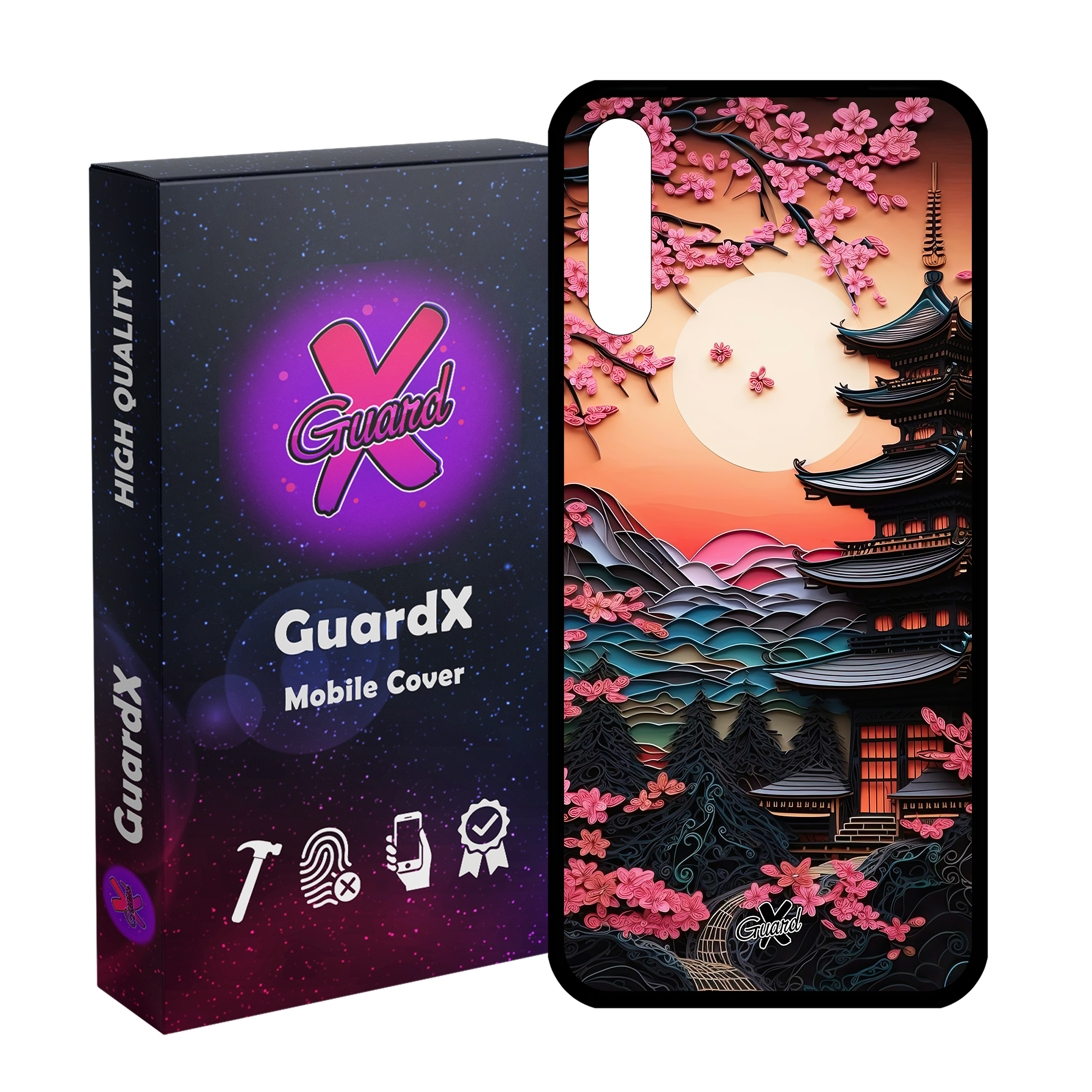 کاور گارد ایکس طرح معبد ژاپن مدل Glass10582 مناسب برای گوشی موبایل سامسونگ Galaxy A30s/A50/A50s