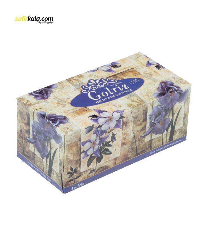 دستمال کاغذی 100 برگ گلریز گلدار طرح زنبق