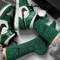 جوراب سبز یشمی ساق دار طرح نایک نخ پنبه فری سایز
