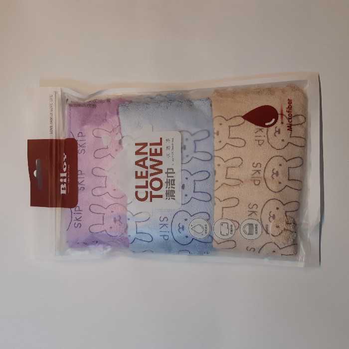 دستمال نظافت میکروفایبر مدل بیلاوه طرح خرگوش بسته 3 عددی 