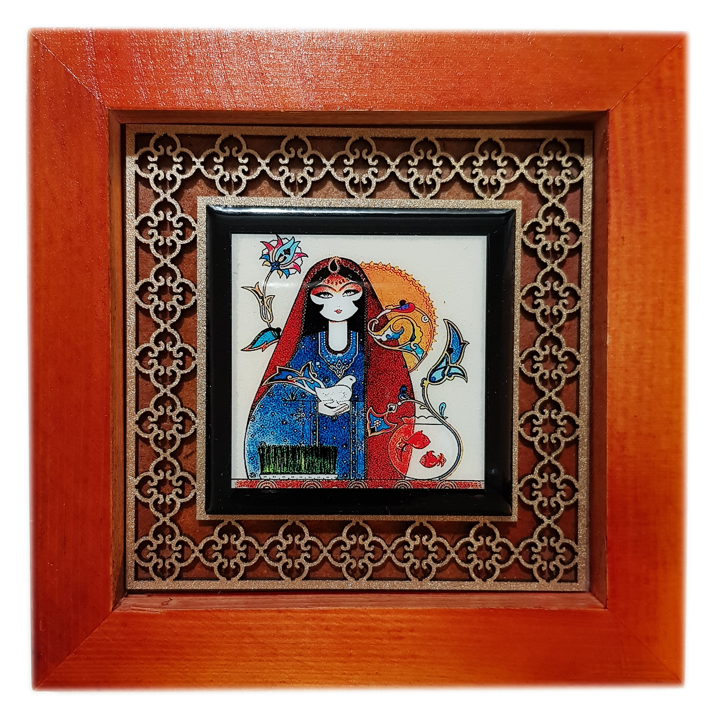 تابلو مدل خاتون و کبوتر کد san925