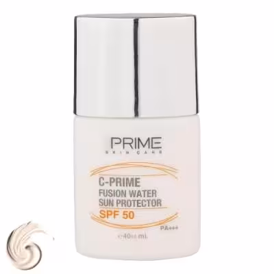 لوسیون ضد آفتاب بی‌رنگ پرایم SPF50 مدل Fusion Water، مناسب پوست‌های چرب، حجم 30 میلی‌لیتر