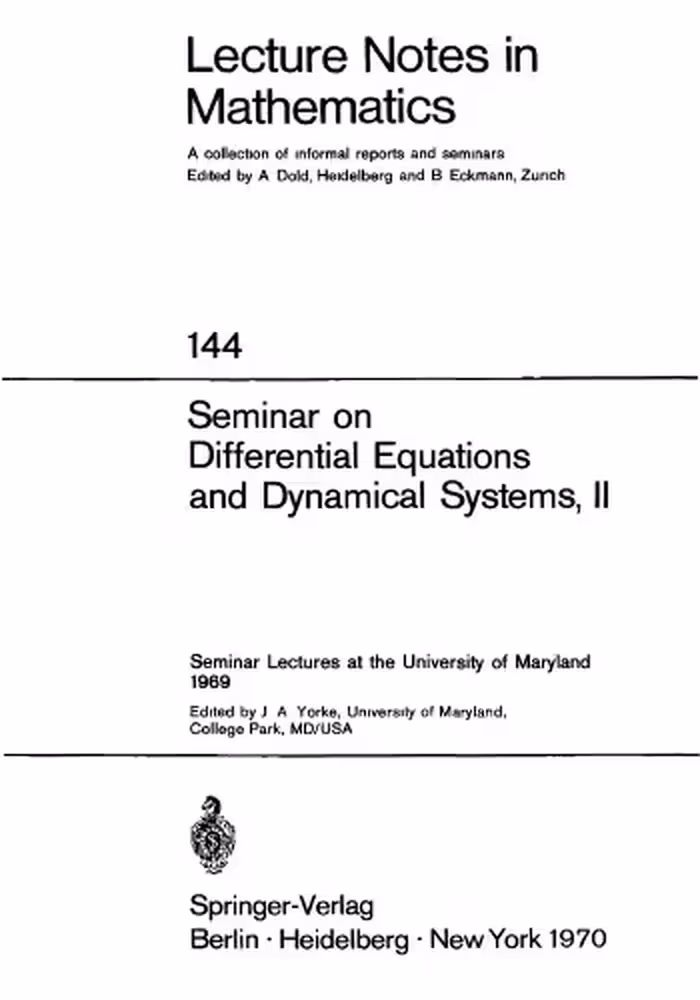 خرید و دانلود نسخه کامل کتاب Seminar on Differential Equations and Dynamical Systems II