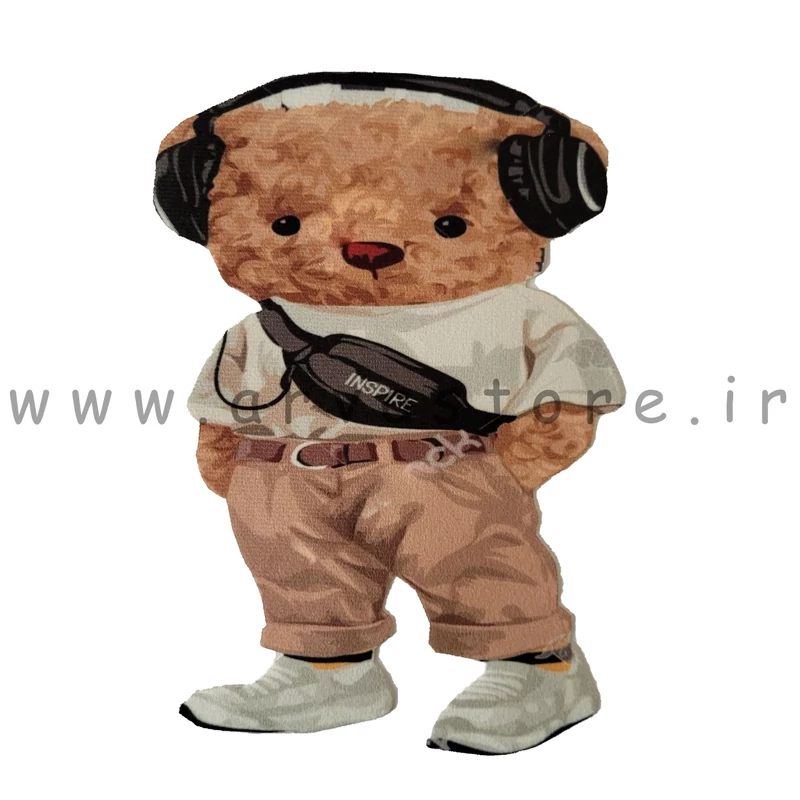 استیکر پارچه و لباس مدل خرس هدفون دار
