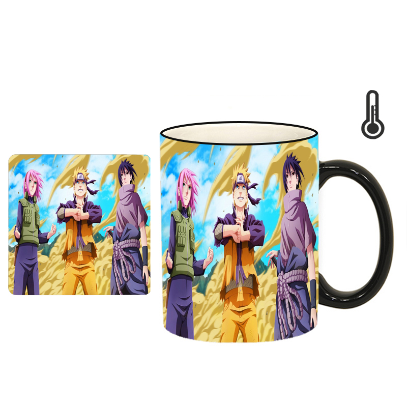 ماگ حرارتی طرح انیمه ناروتو کد h65 به همراه زیرلیوانی