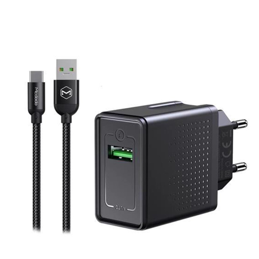 شارژر دیواری فست شارژ مک دودو Mcdodo VOOC Travel Charger Set CH-5800